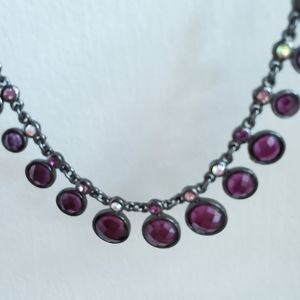 NWOT Faux Amethyst Rhinestone Necklace